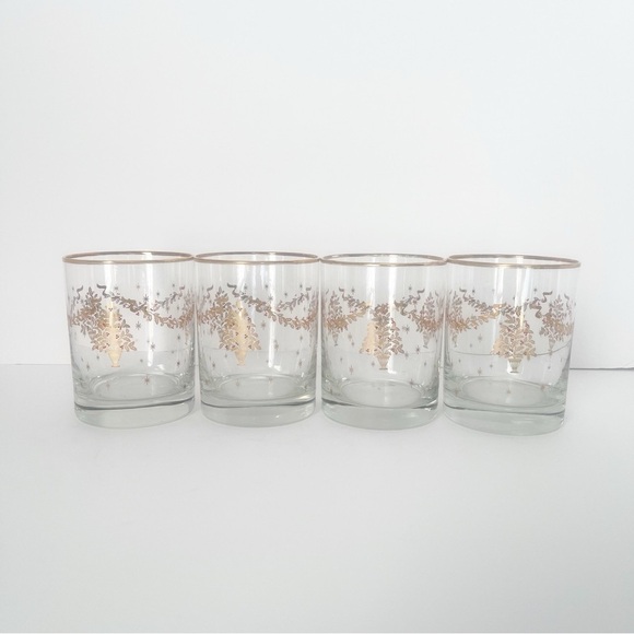 Four double Old Fashioned Cocktail glasses Lenox Eternal Christmas - Picture 1 of 7